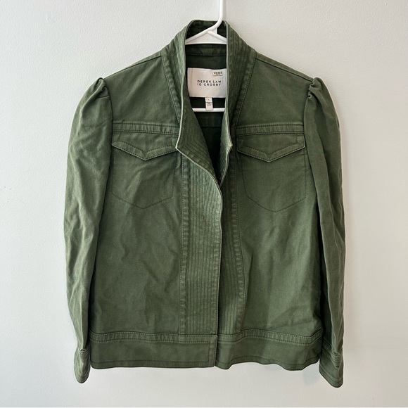 10 Crosby Derek Lam Jackets & Blazers - Derek Lam 10 Crosby Green Army Cropped Cargo Jacket Size 4